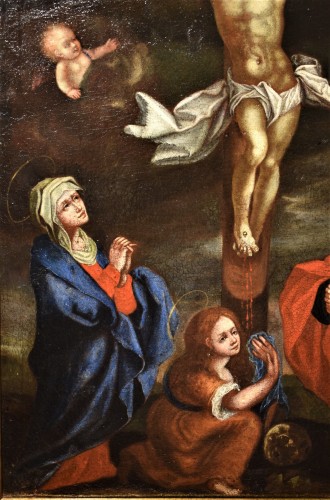 Tableaux et dessins  - La Crucifixion du Christ - École Flamande du XVIIe siècle